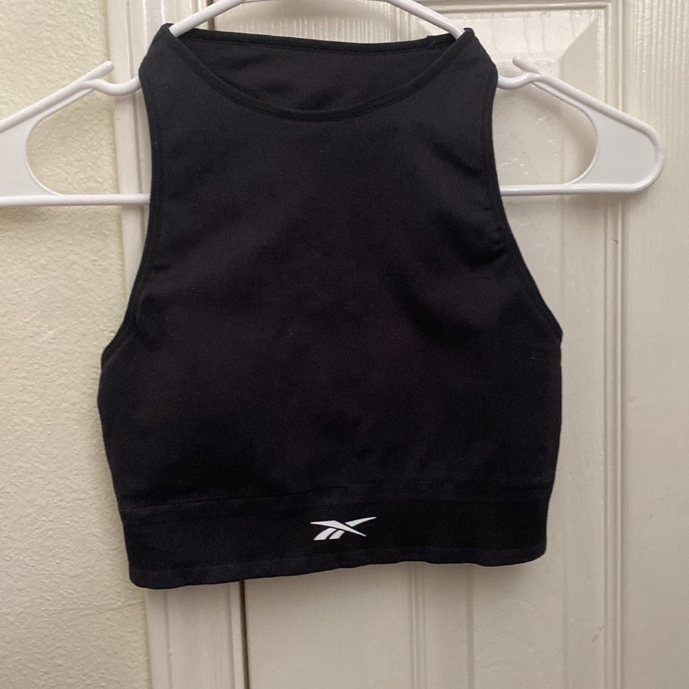 reebok black padded sports bra/ sport tank
